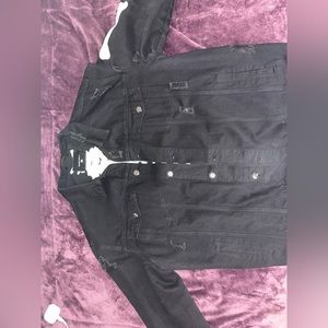 Black skeleton 3xl jean jacket